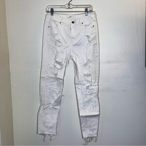 Pacsun White Distressed Mom Jeans Size 28